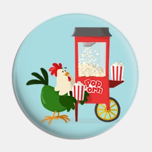 rooster popcorn Pin