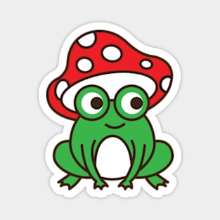 Cottagecore Cute Frog Mushroom Hat Magnet