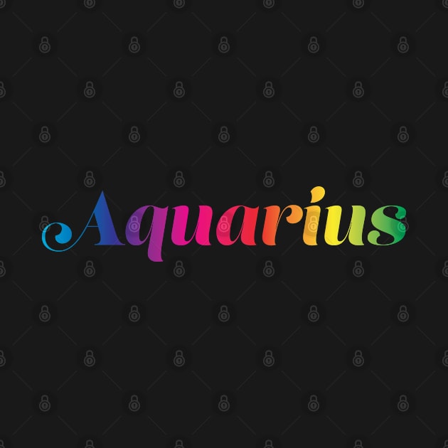 Aquarius - Zodiac Colorful Multicolor Gradient by centeringmychi