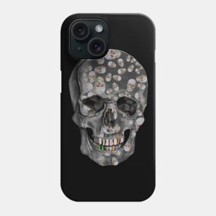 Happy Skull Pattern (black) Phone Case