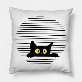 Curious Cat's Gaze - Halloween Kitten Pillow