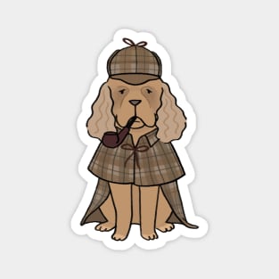 Sherlock dog with pipe cartoon Magnet