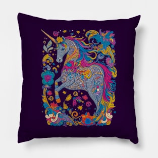 Beautiful Unicorn Ilustration Pillow