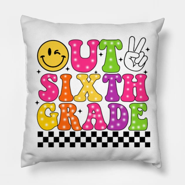 Peace Out School, Graduation Sixth Grade, Last Day of School, End of School Pillow by CrosbyD