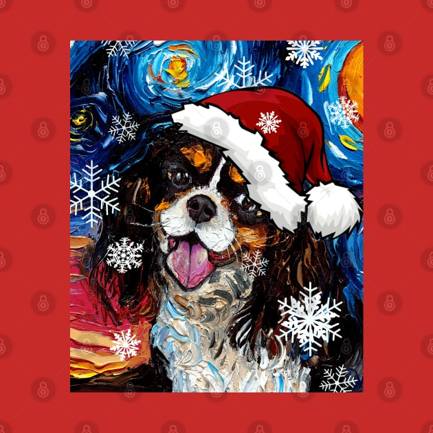 Tri Color Cavalier King Charles Spaniel Santa by sagittariusgallery