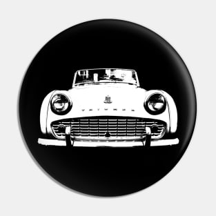 Triumph TR3 British classic car monoblock white Pin