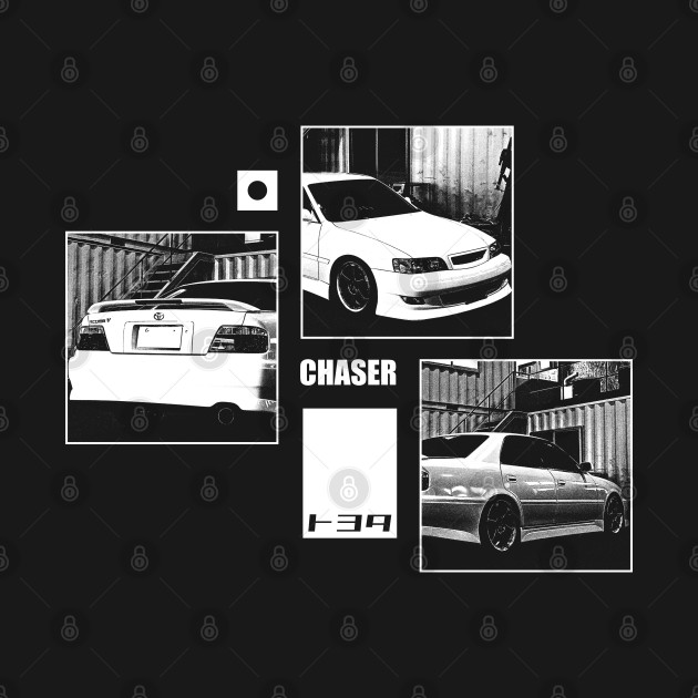 Discover TOYOTA CHASER JZX100 Black 'N White Archive (Black Version) - Jdm - T-Shirt