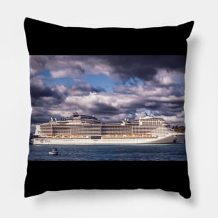 MSC Meraviglia Docked in Portland Maine Pillow