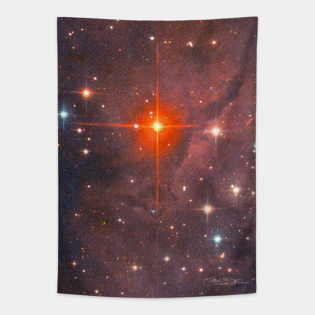 Red Star Blazing Tapestry by MarkArTurner