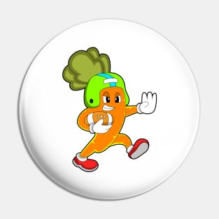 Carrot at Football Sports Pin