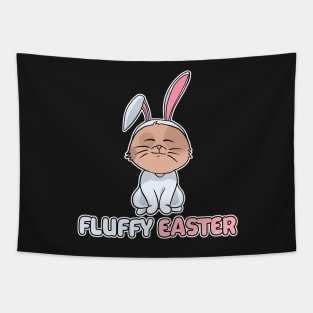 Cat in bunny costume happy easter 2021 fluffy Tapestry