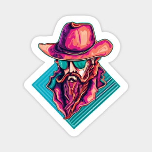 Vaporwave Vaquero Magnet