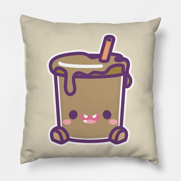 Cuppies - Iced Coffee T-Shirt Pillow by Jaykishh