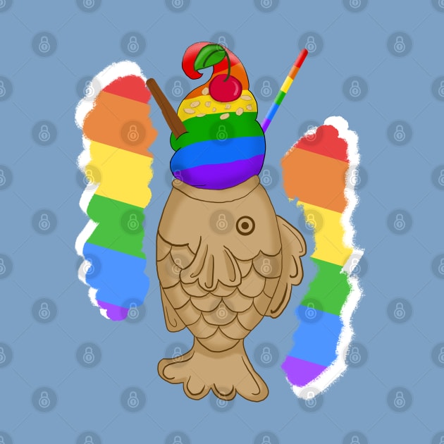 Pride Taiyaki Ice cream-Gay/LGBT flag by VixenwithStripes