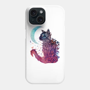 Cat Moon Dreaming (Red Kitty Edition) Phone Case