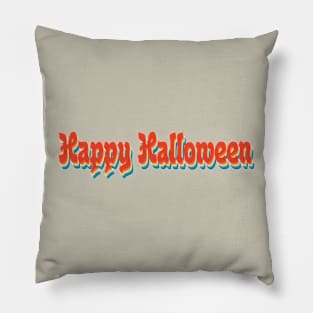 retro vintage happy halloween tpography Pillow