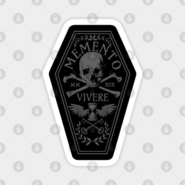 Gothic Coffin Memento Vivere Magnet by RavenWake