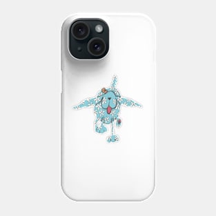 Blue Spaniel, Flying with Flowers! Phone Case