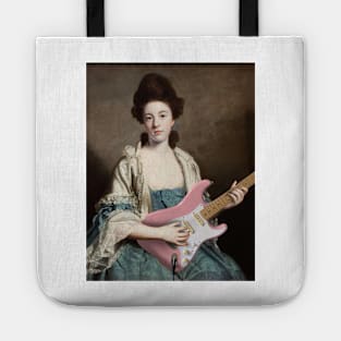 Girl with Guitar - Moody Maximalism Oil Painting Tote