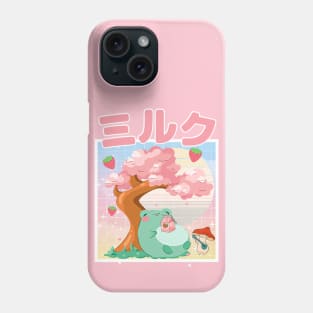 Strawberry Milk Kawaii Frog and Mushroom Phone Case