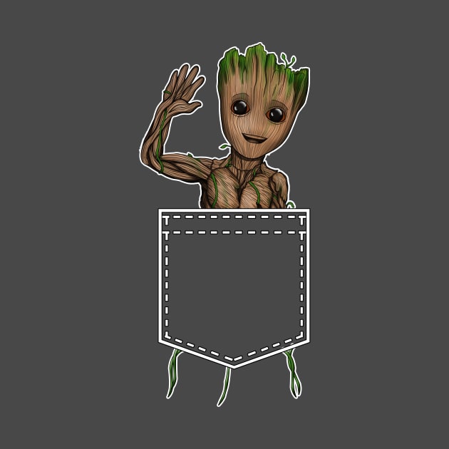 "I Am Groot" on my Pocket by Aine Creative Designs