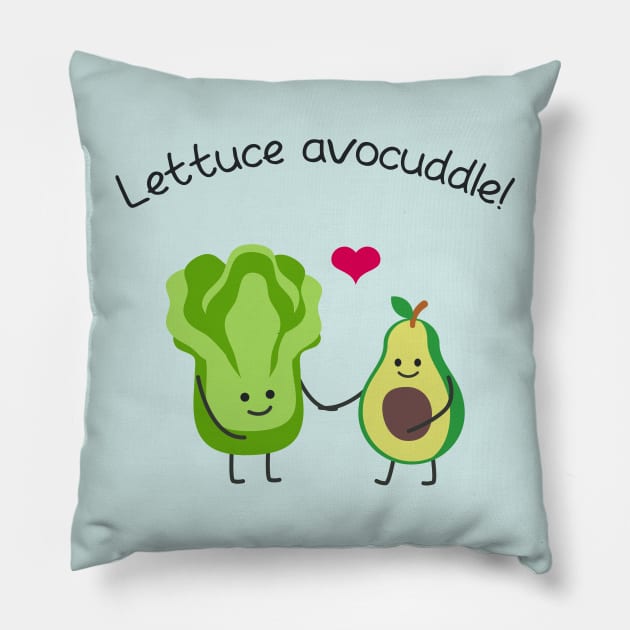 Lettuce Avocuddle Pillow by 99sunvibes