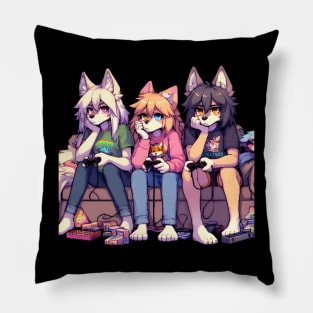 furry fandom - furryart anthro furry fandom Pillow