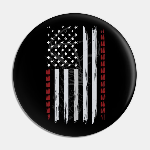 USA Deer Hunter Flag Pin by UnluckyDesigns