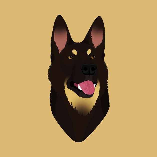 SimpliciTee - Black Bicolor German Shepherd by Larthan