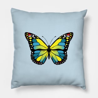 Blue and yellow butterfly Pillow