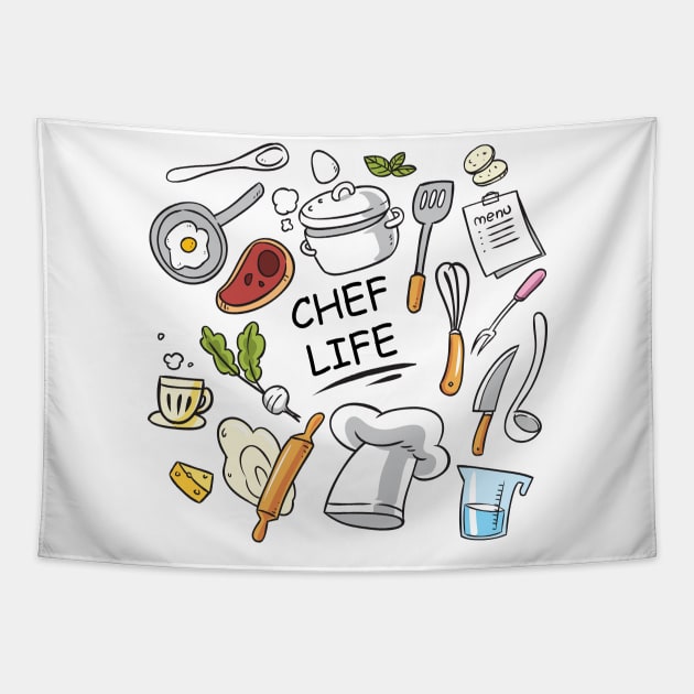 Chef Life Tapestry by Trenkey Creations