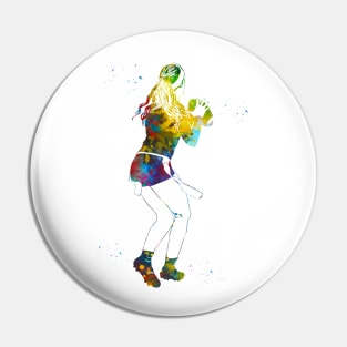 Flag Football Player Girl Pin