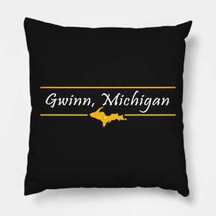 Gwinn Michigan, Upper Peninsula - on black and white Pillow