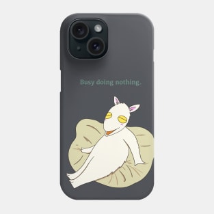 Busy doing nothing (Yuki the goat on a beanbag) Phone Case