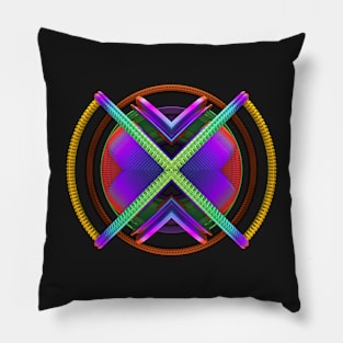 Colorful 3-D Fractal Object Pillow