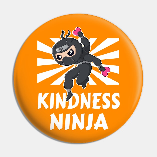 Kindness Ninja Anti Bullying Funny Kids Pin by Foxxy Merch