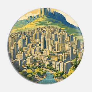 Belo Horizonte Brazil Vintage Tourism Travel Poster Pin