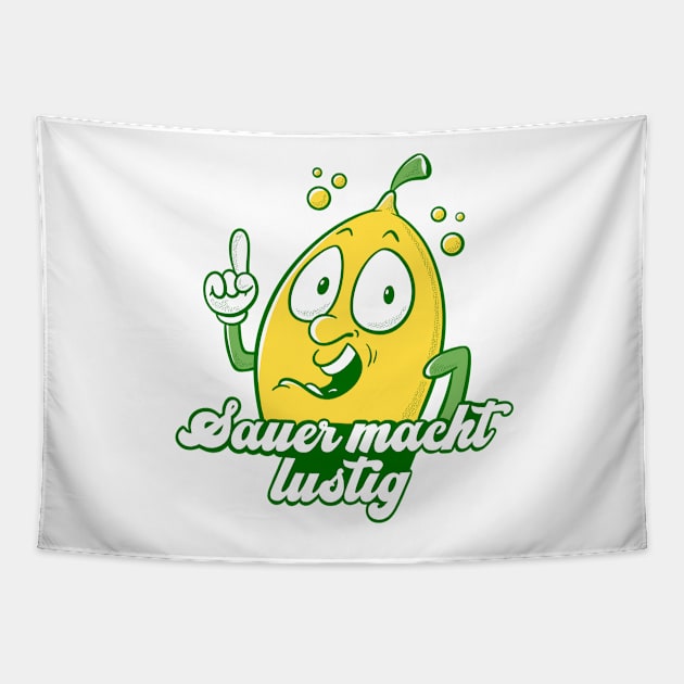 Sour makes fun - the lemon Tapestry by cartoonalarm