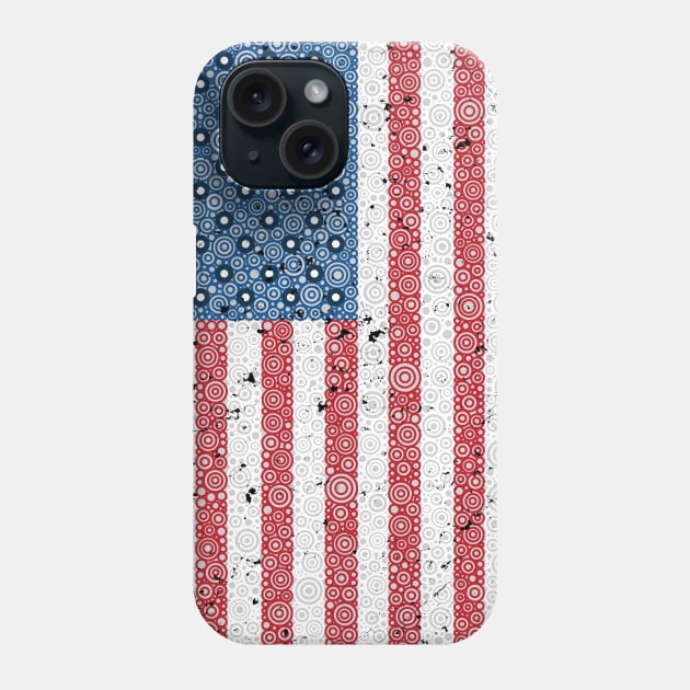 United States Of America Distressed Flag Circle Design Phone Case by pbdotman