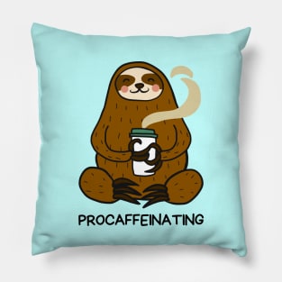 Procaffeinating | Procrastinator Coffee Pun Pillow