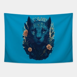 Panther with flowers Tapestry