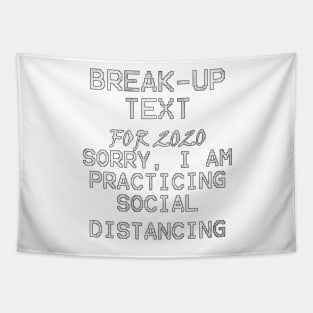 Social Distancing Funny Quote: BREAK-UP TEXT For 2020, Sorry I Am Practicing Social Distancing Tapestry