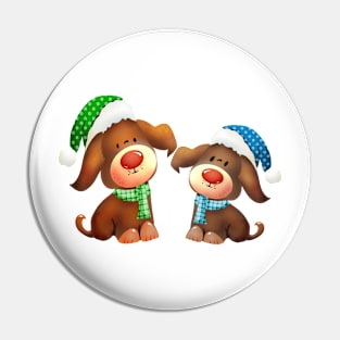 Cute dogs christmas Pin