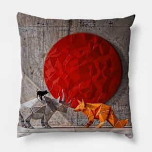 Geometric Paper Animals: Fusion of Minimalist Nature Pillow