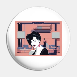 Neo Luxe Art Deco Patrick Nagel 80s Pin