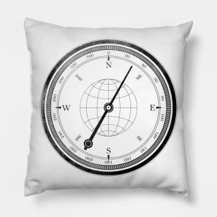 Black Grunge Compass II Pillow