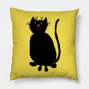 Black String Kitty Cat Pillow