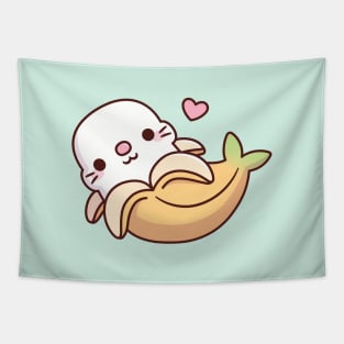 Cute Banana Seal Funny Tapestry