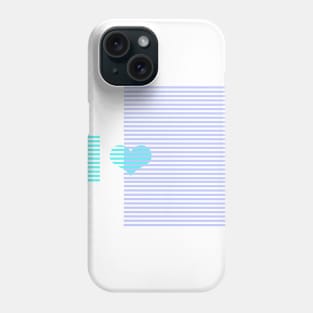 Blue Heart Stripes Phone Case