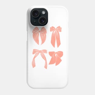 Soft peachy hair ribbon bows striped Phone Case